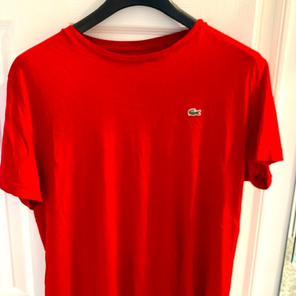 Men’s Red Lacoste T-Shirt - Picture 1 of 3